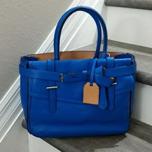 Reed Krakoff Boxer Pebbled Leather Tote Bag, Blue